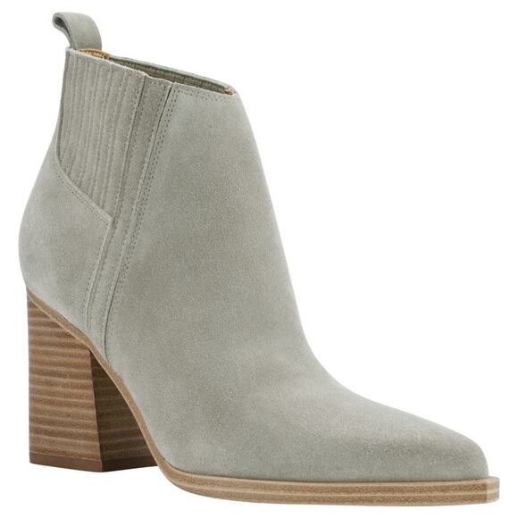 Marc Fisher Shoes - Marc Fisher LTD Orlanda Grey Suede Leather Block Heel Womens Bootie 10M New